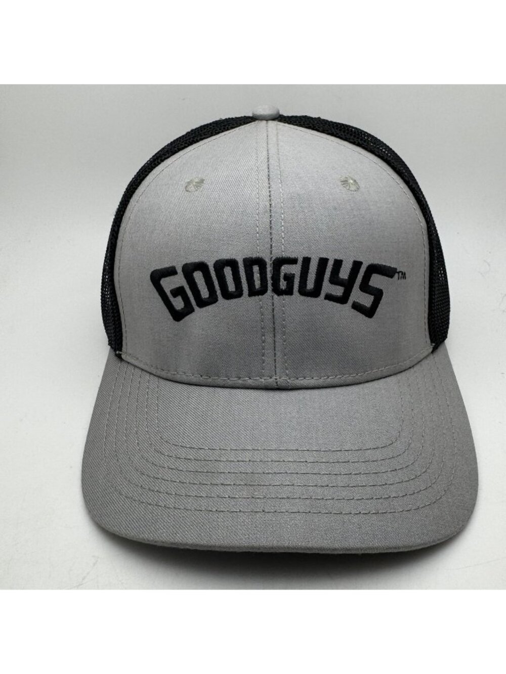 GOODGUYS Trucker Hat Cap Adjustable Snapback Mesh Back Grey Black